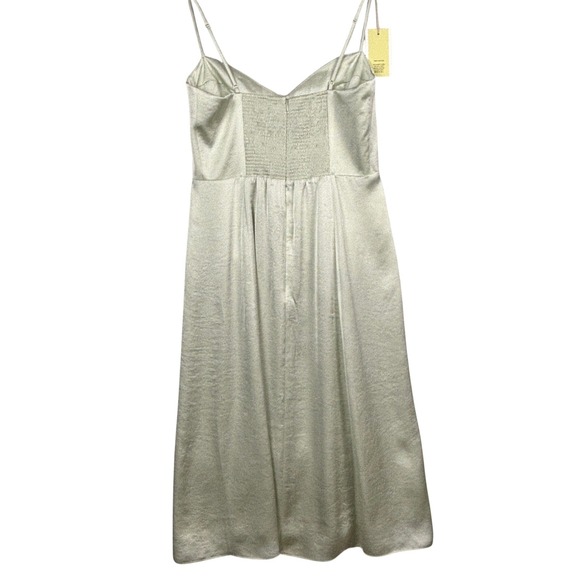 Wilfred Midi Slip Dress Light Green Satin Bustier Slit Slinky - Picture 3 of 16